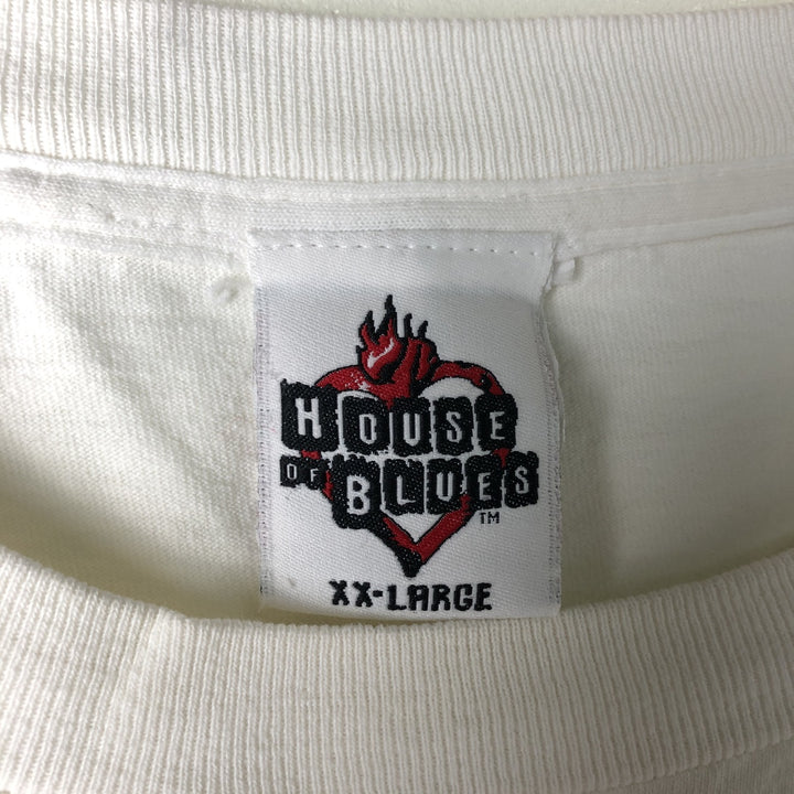 Vintage 90'S House of Blues band T-shirt, Made in USA, Men's XXL cotton white type Vintage Second Hand