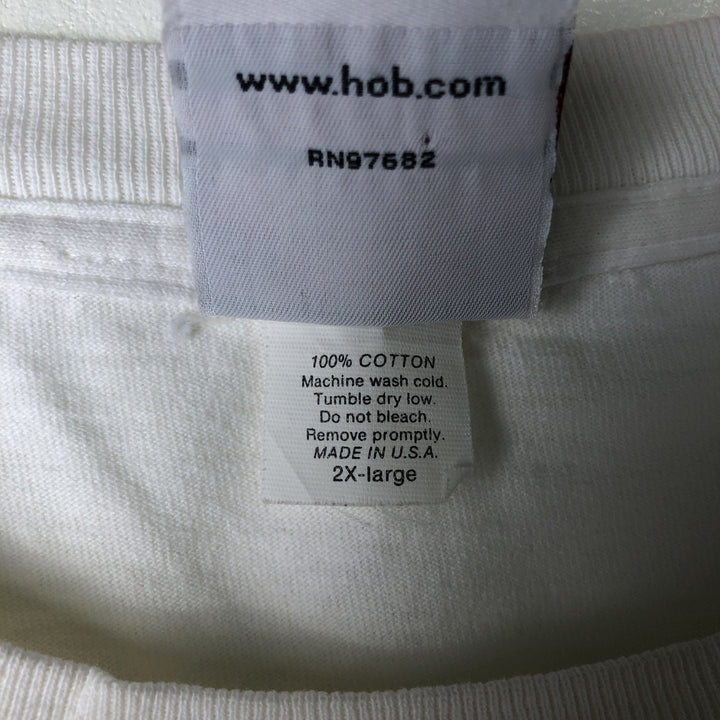 Vintage 90'S House of Blues band T-shirt, Made in USA, Men's XXL cotton white type Vintage Second Hand