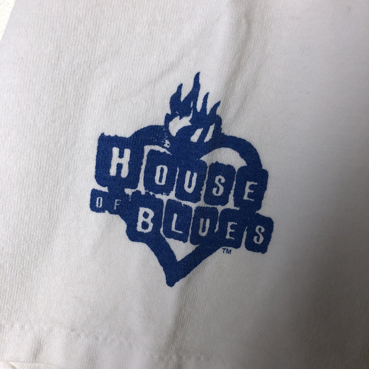 Vintage 90'S House of Blues band T-shirt, Made in USA, Men's XXL cotton white type Vintage Second Hand
