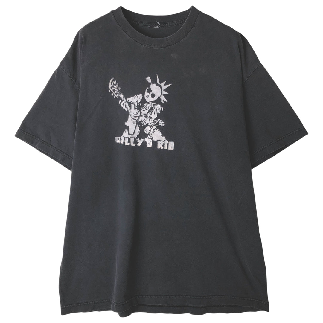 Skull Pattern Print T-shirt, Men's Size L unclear Charcoal Vintage Second Hand