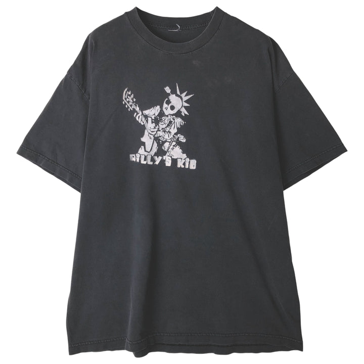 Skull Pattern Print T-shirt, Men's Size L unclear Charcoal Vintage Second Hand