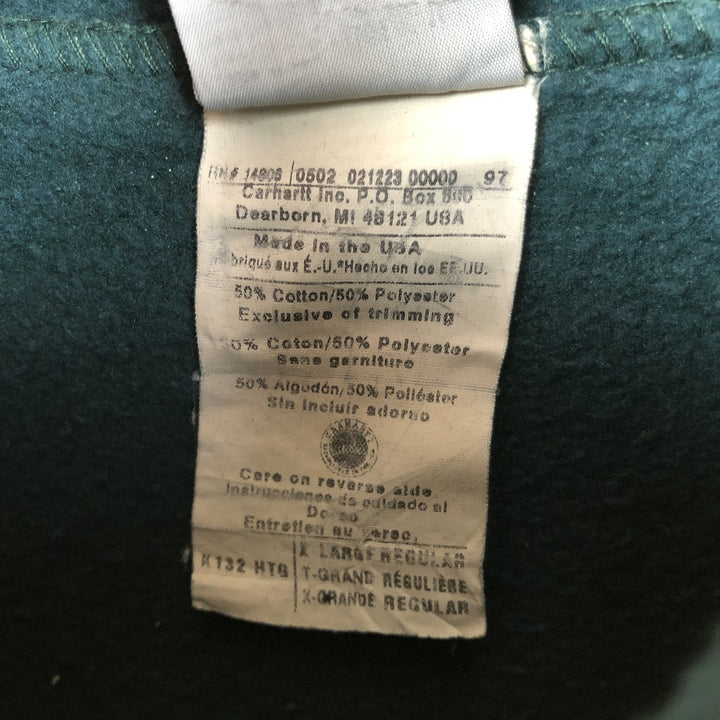 90'S Carhartt pullover sweatshirt, made in the USA, men's size XL, vintage cotton green type Vintage Second Hand