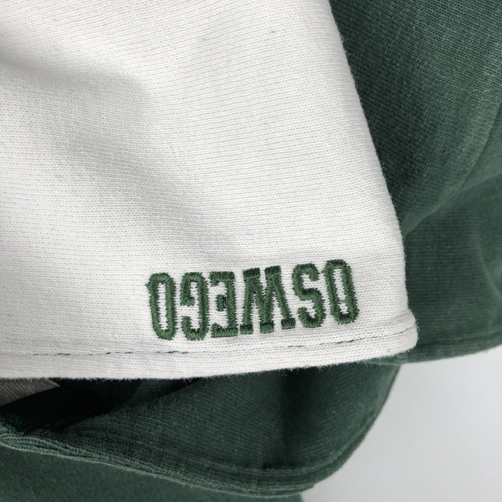 BARBARIAN Border Pattern Hooded Long Sleeve Rugby Shirt, Made in Canada, Men's Size XL cotton green type Vintage Second Hand