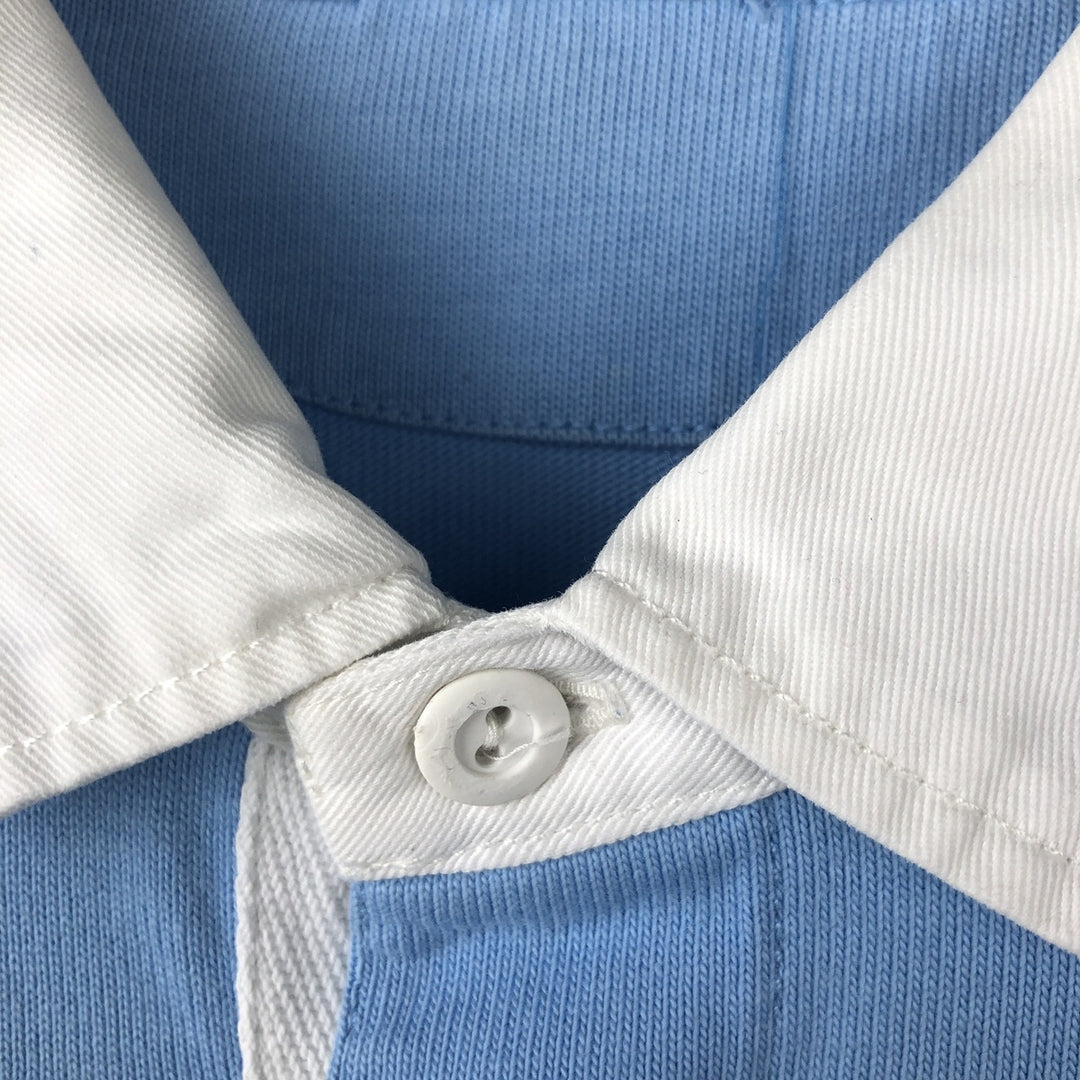 Ralph Lauren POLO by Ralph Lauren long sleeve rugby shirt, men's size L cotton Blue type light blue Vintage Second Hand