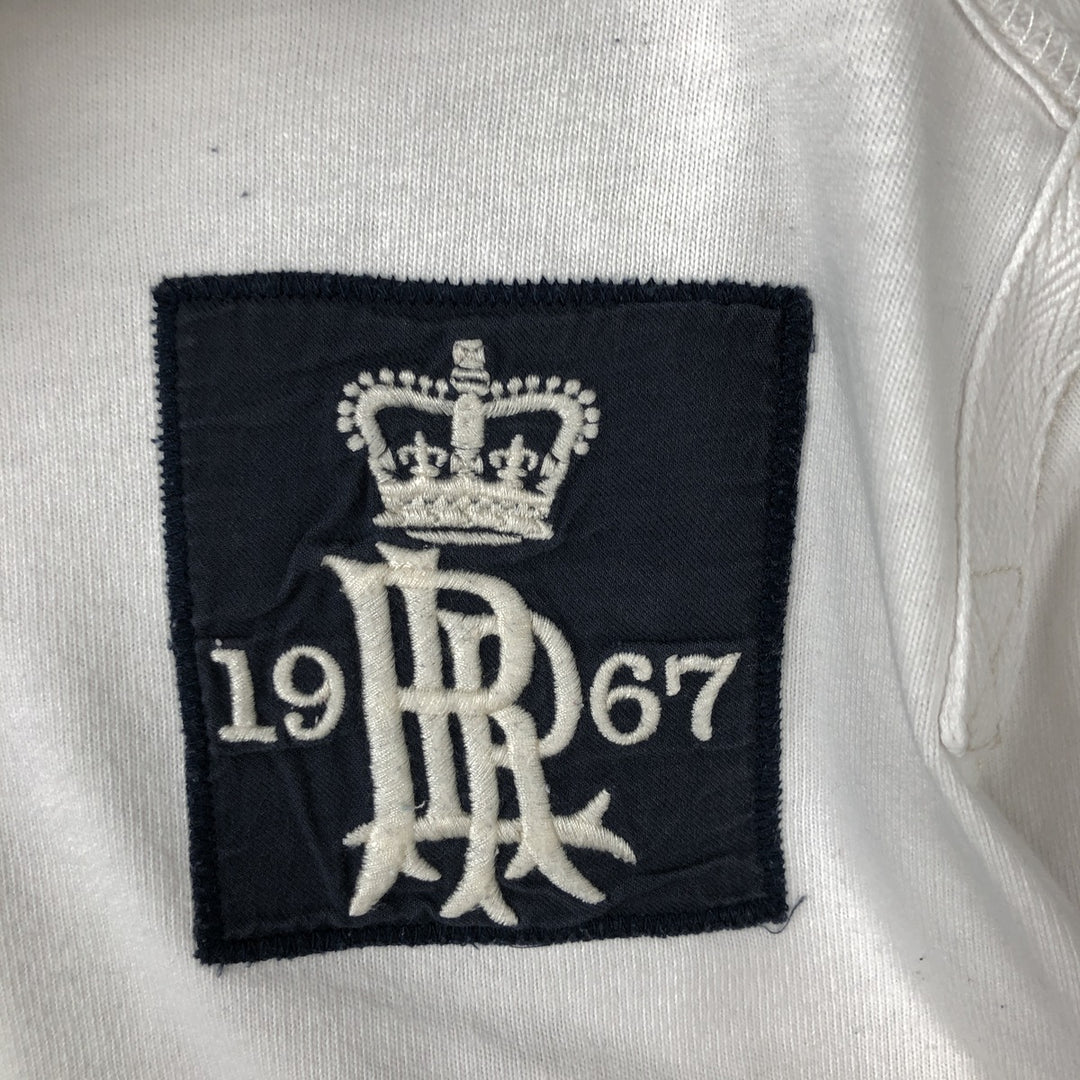 Ralph Lauren POLO by Ralph Lauren CUSTOM FIT Stars and Stripes Long Sleeve Rugby Shirt, Men's Size XL cotton white type Vintage Second Hand