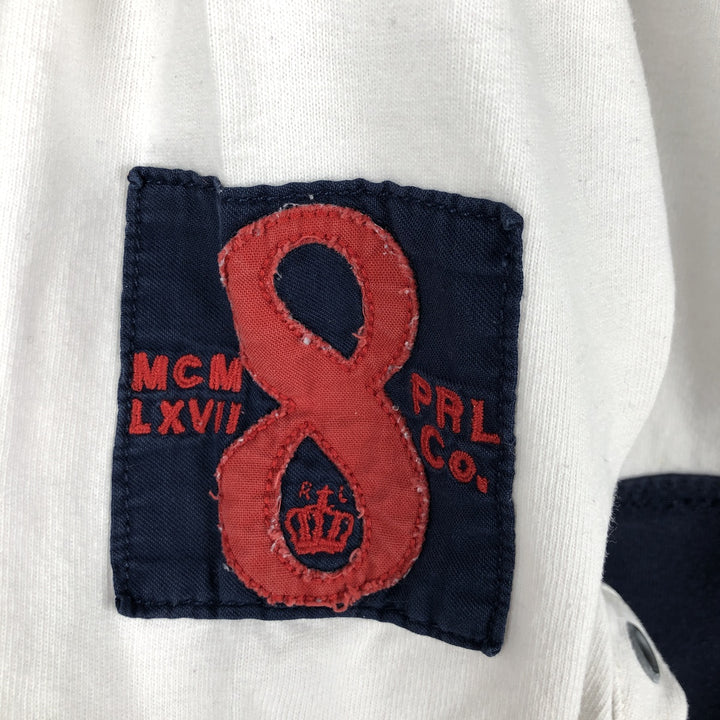 Ralph Lauren POLO by Ralph Lauren CUSTOM FIT Stars and Stripes Long Sleeve Rugby Shirt, Men's Size XL cotton white type Vintage Second Hand
