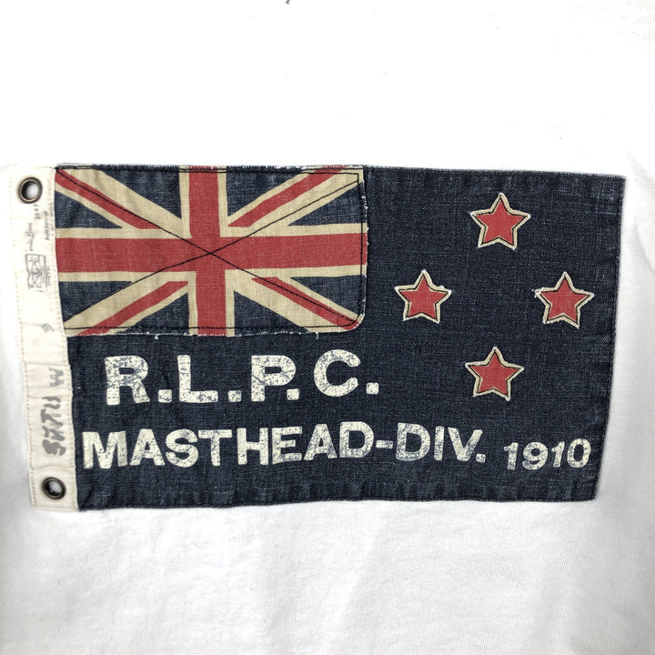 Ralph Lauren POLO by Ralph Lauren CUSTOM FIT Stars and Stripes Long Sleeve Rugby Shirt, Men's Size XL cotton white type Vintage Second Hand