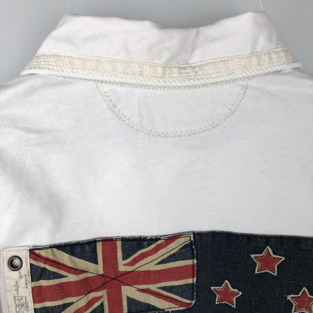 Ralph Lauren POLO by Ralph Lauren CUSTOM FIT Stars and Stripes Long Sleeve Rugby Shirt, Men's Size XL cotton white type Vintage Second Hand