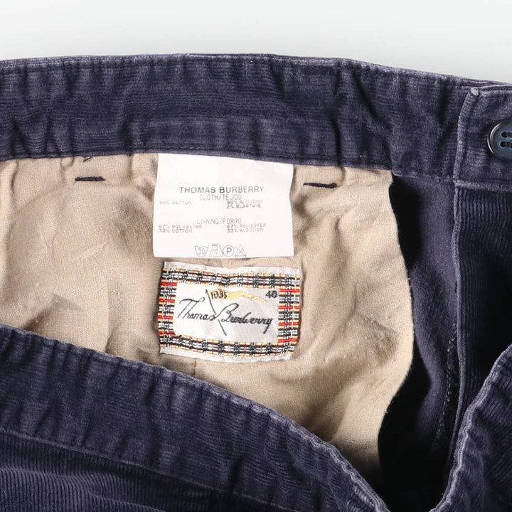 Burberry's Thomas Burberry corduroy pants, men's size W31 cotton navy blue type Vintage Second Hand