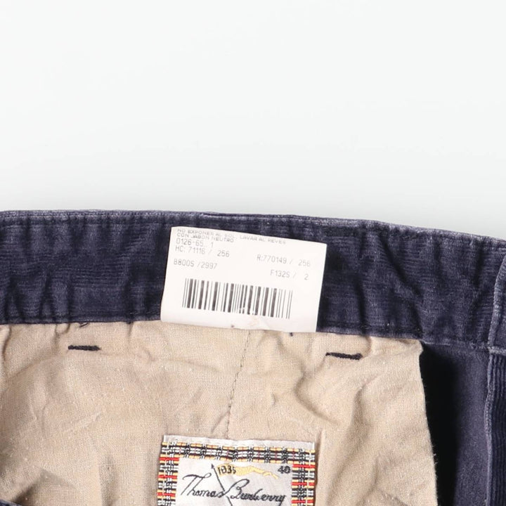 Burberry's Thomas Burberry corduroy pants, men's size W31 cotton navy blue type Vintage Second Hand