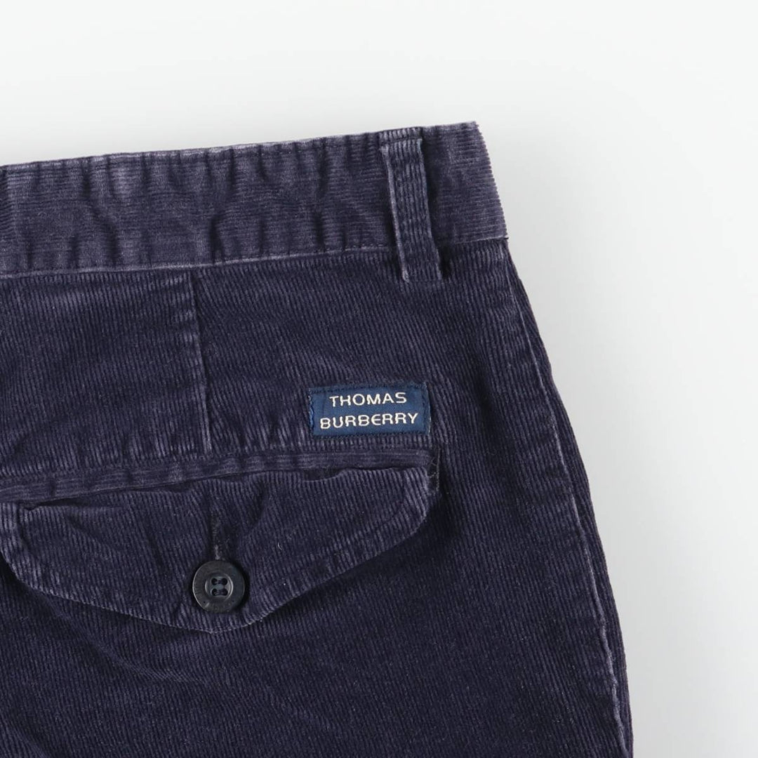 Burberry's Thomas Burberry corduroy pants, men's size W31 cotton navy blue type Vintage Second Hand