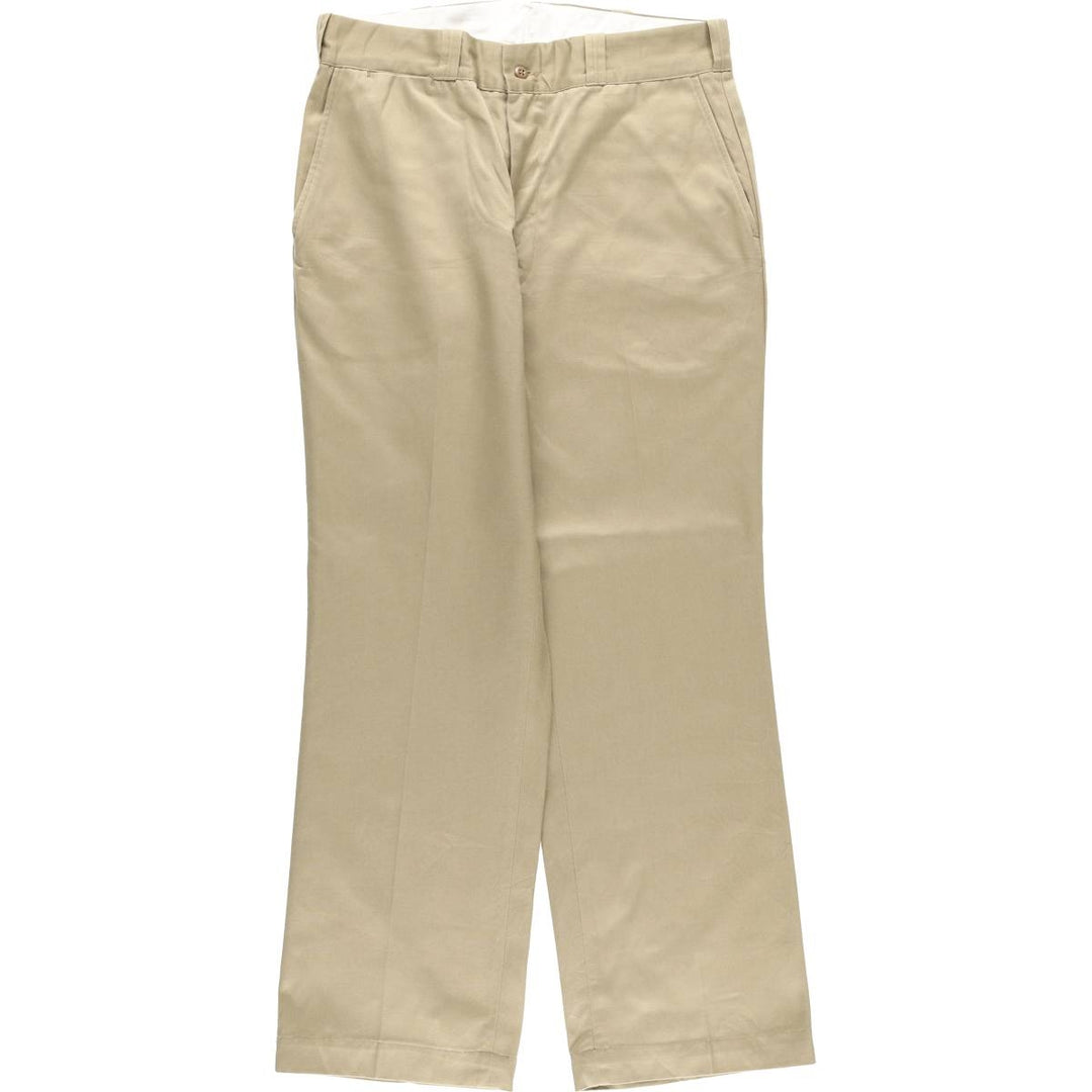Vintage 1980'S FINESILVER work pants, men's size W33 polyester Beige type Vintage Second Hand