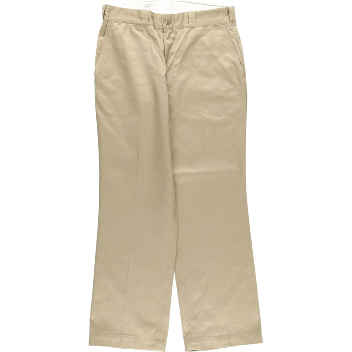 Vintage 1980'S FINESILVER work pants, men's size W33 polyester Beige type Vintage Second Hand