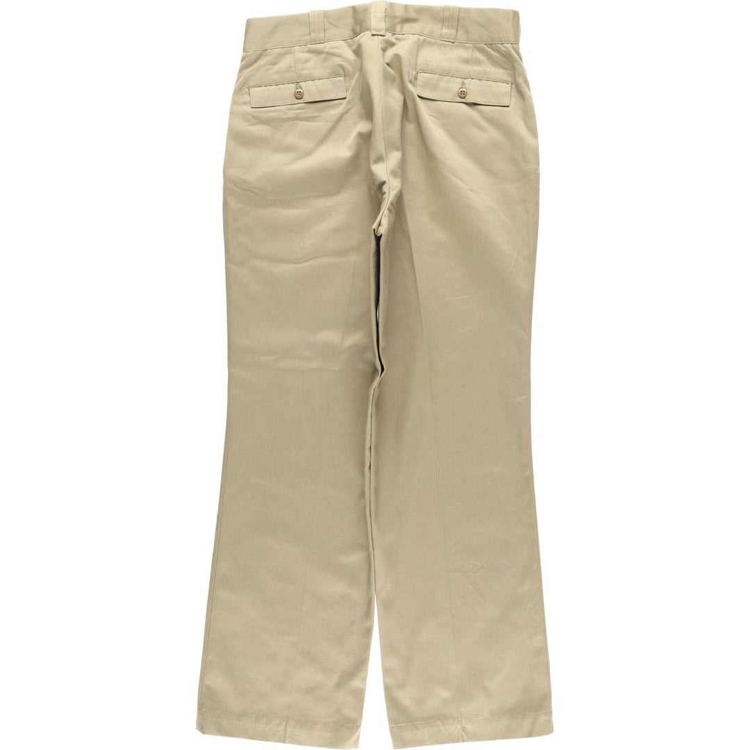 Vintage 1980'S FINESILVER work pants, men's size W33 polyester Beige type Vintage Second Hand