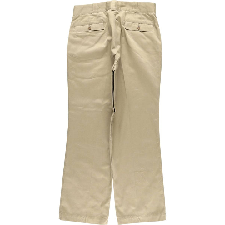 Vintage 1980'S FINESILVER work pants, men's size W33 polyester Beige type Vintage Second Hand