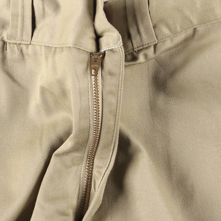 Vintage 1980'S FINESILVER work pants, men's size W33 polyester Beige type Vintage Second Hand