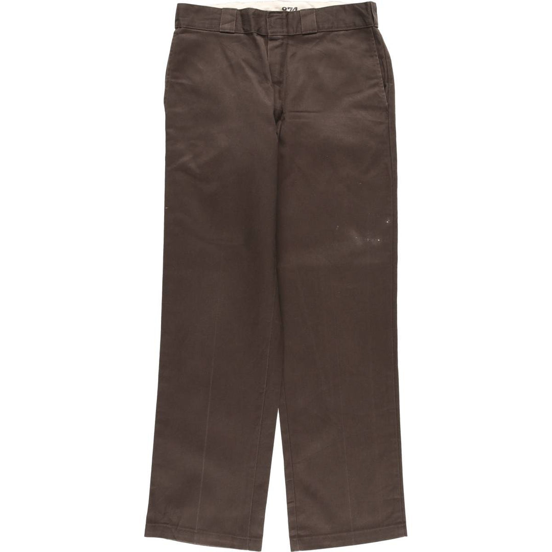Dickies 874 ORIGINAL FIT Work Pants for Men, W32 equivalent polyester brown type Vintage Second Hand