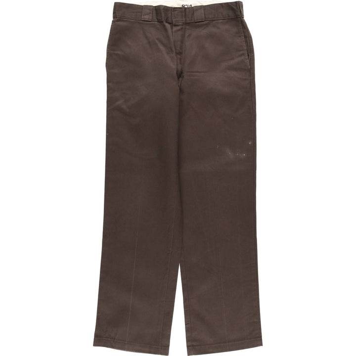 Dickies 874 ORIGINAL FIT Work Pants for Men, W32 equivalent polyester brown type Vintage Second Hand