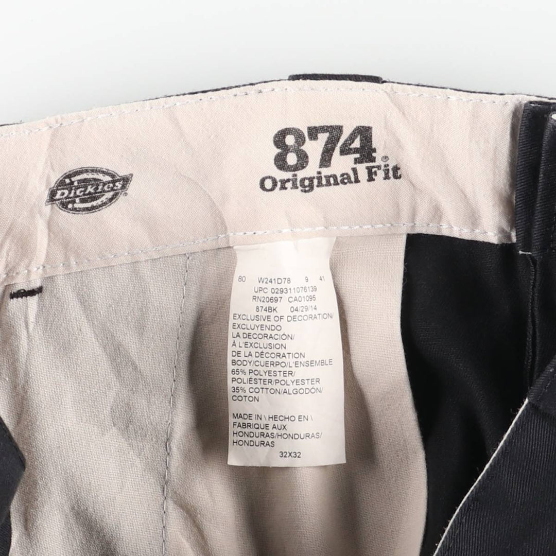 Dickies 874 ORIGINAL FIT Work Pants for Men, W32 equivalent polyester black type Vintage Second Hand
