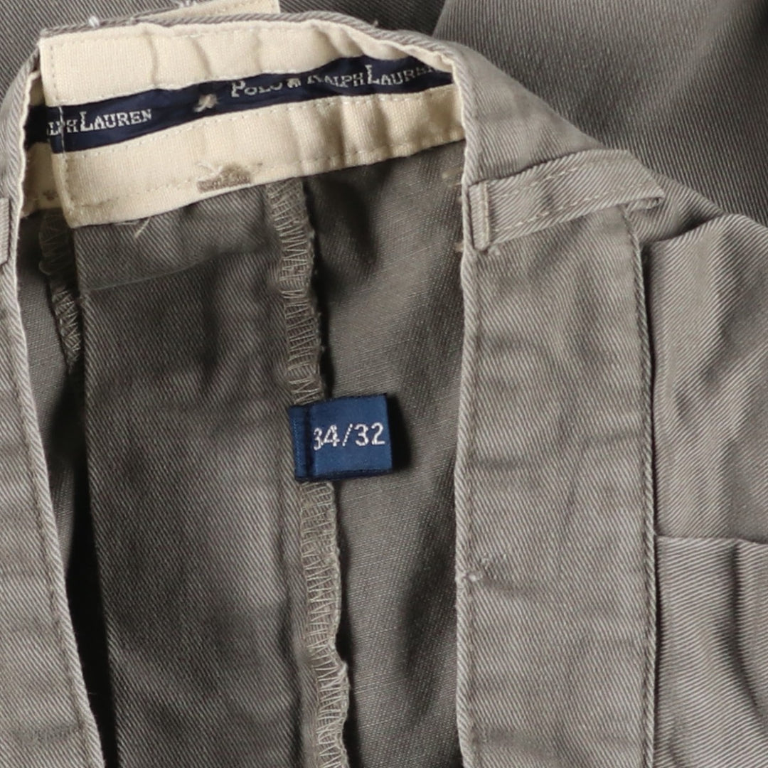 Ralph Lauren Polo Ralph Lauren Two-pleat Chino Pants for Men, W32 equivalent cotton Khaki type Vintage Second Hand