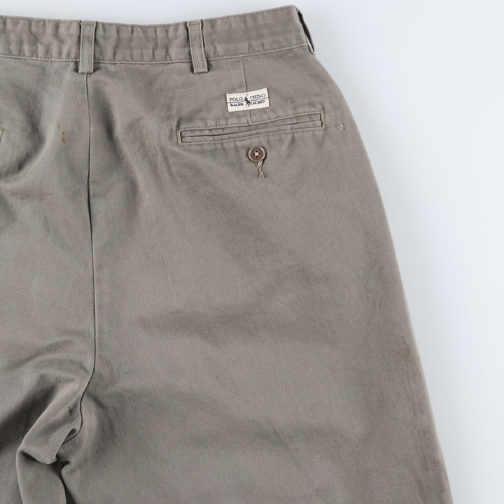Ralph Lauren Polo Ralph Lauren Two-pleat Chino Pants for Men, W32 equivalent cotton Khaki type Vintage Second Hand