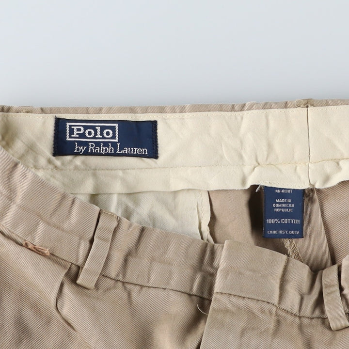 Ralph Lauren POLO by Ralph Lauren Two-pleat Chino Pants for Men, W31 equivalent cotton Beige type Vintage Second Hand