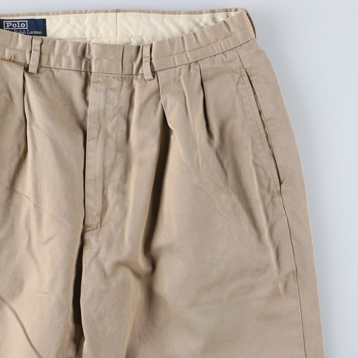 Ralph Lauren POLO by Ralph Lauren Two-pleat Chino Pants for Men, W31 equivalent cotton Beige type Vintage Second Hand