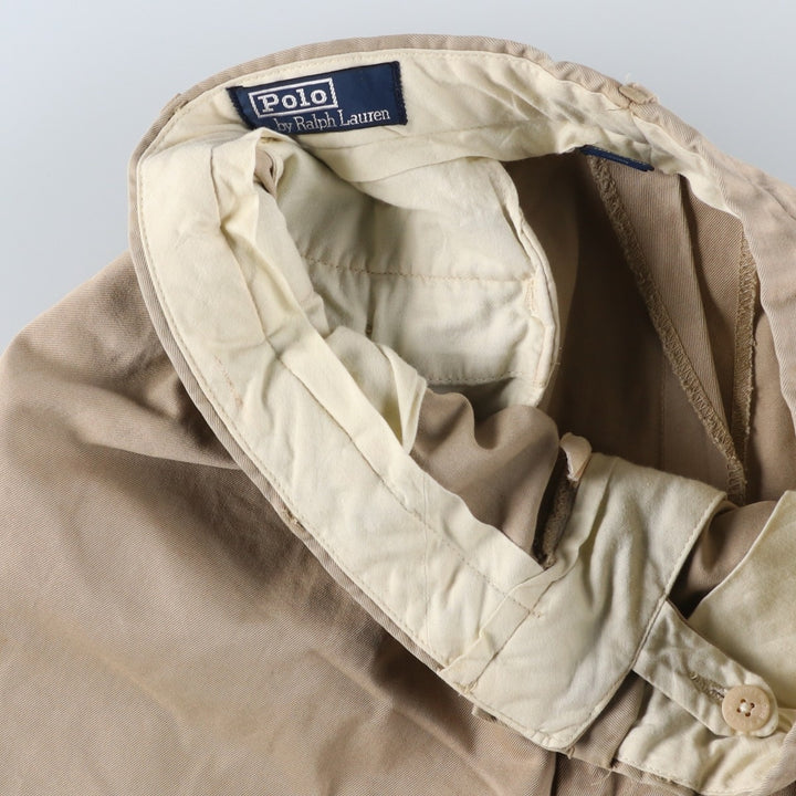 Ralph Lauren POLO by Ralph Lauren Two-pleat Chino Pants for Men, W31 equivalent cotton Beige type Vintage Second Hand