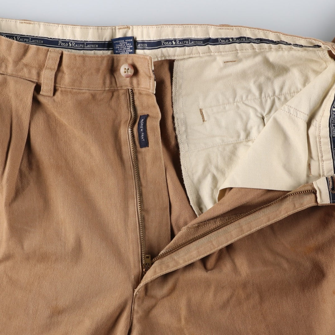 Ralph Lauren Polo Ralph Lauren Two-pleat Chino Pants for Men, W35 cotton Beige type Vintage Second Hand