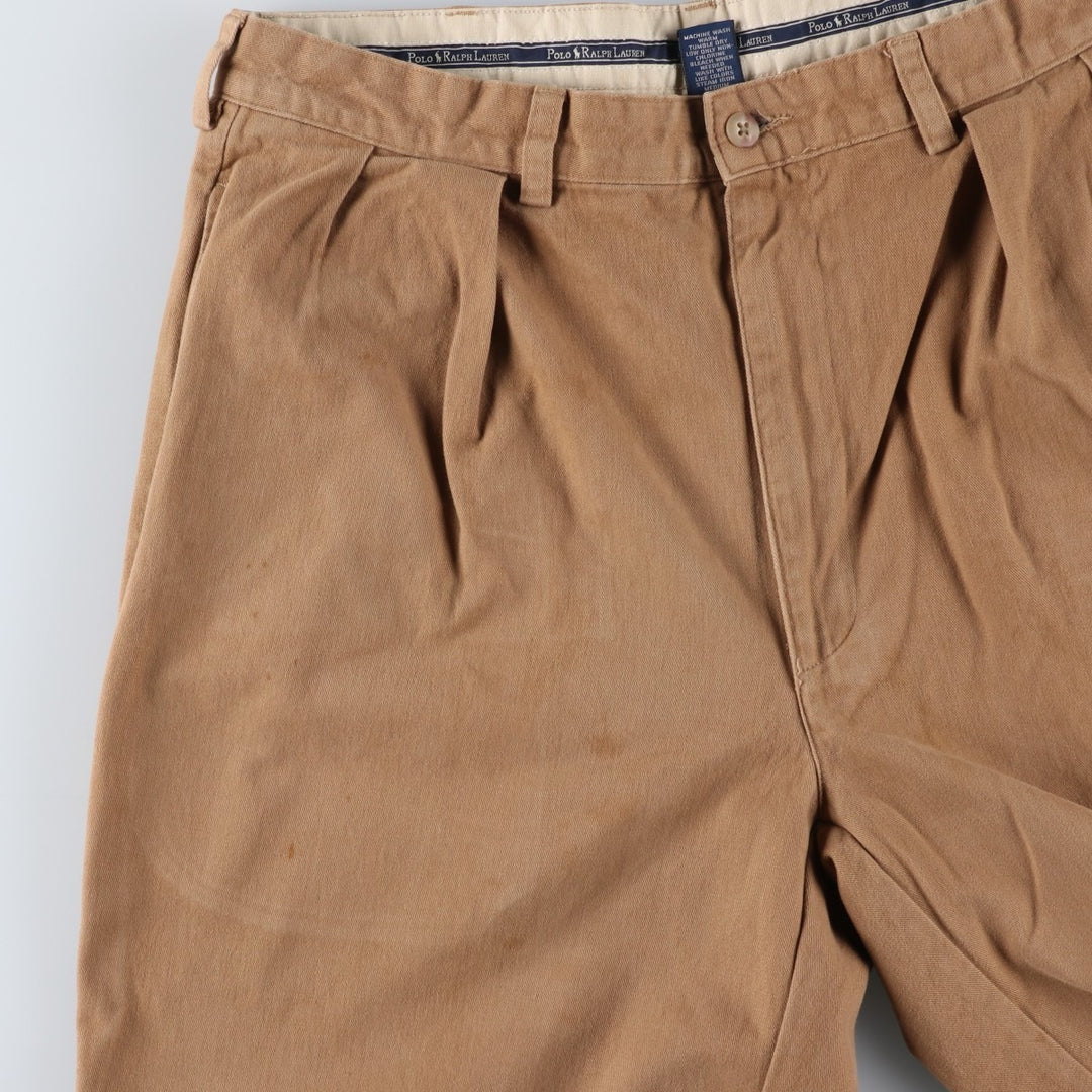 Ralph Lauren Polo Ralph Lauren Two-pleat Chino Pants for Men, W35 cotton Beige type Vintage Second Hand