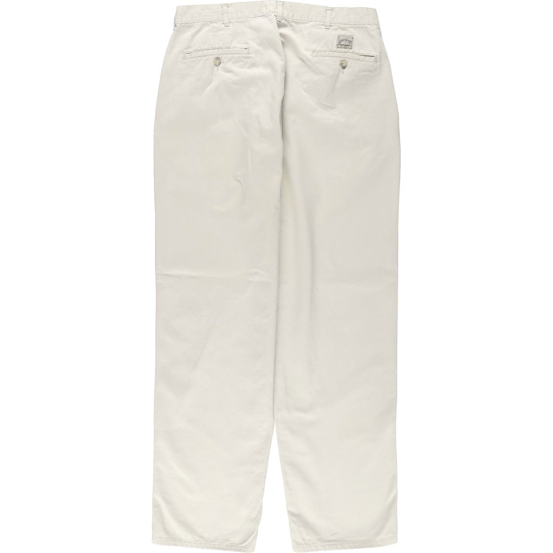 Ralph Lauren POLO by Ralph Lauren Two-pleat Chino Pants for Men, W33 equivalent cotton ivory Vintage Second Hand