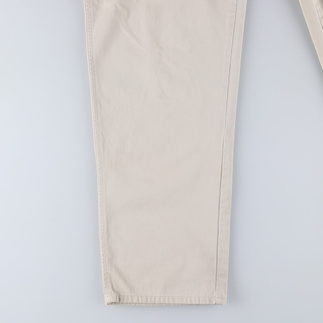 Ralph Lauren POLO by Ralph Lauren Two-pleat Chino Pants for Men, W33 equivalent cotton ivory Vintage Second Hand