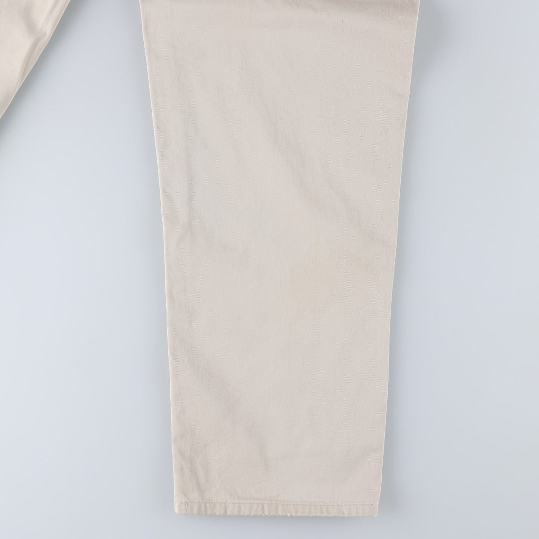 Ralph Lauren POLO by Ralph Lauren Two-pleat Chino Pants for Men, W33 equivalent cotton ivory Vintage Second Hand