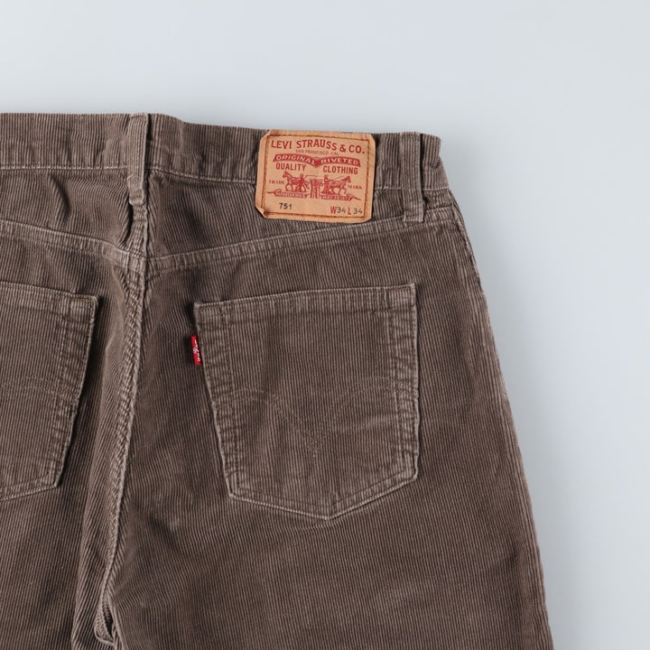 Levi's 751 Corduroy Pants, Men's, Size W33 cotton Khaki type Vintage Second Hand