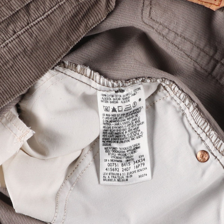 Levi's 751 Corduroy Pants, Men's, Size W33 cotton Khaki type Vintage Second Hand