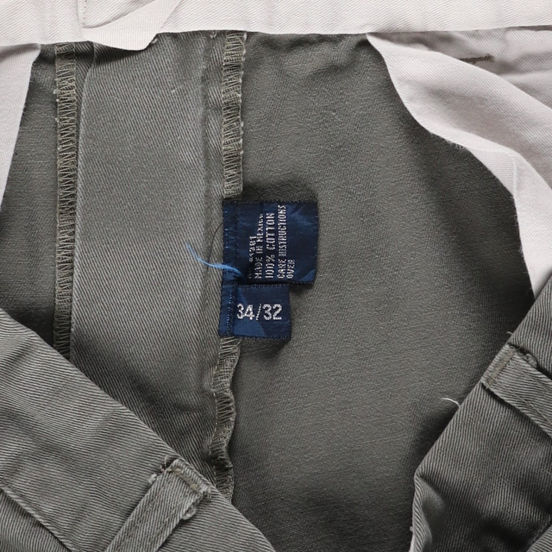 Ralph Lauren POLO by Ralph Lauren ANDREW PANT, two-pleat chino pants, men's, W32 equivalent cotton Khaki type sage green Vintage Second Hand