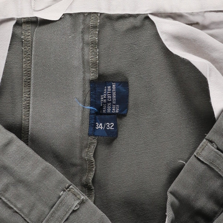 Ralph Lauren POLO by Ralph Lauren ANDREW PANT, two-pleat chino pants, men's, W32 equivalent cotton Khaki type sage green Vintage Second Hand