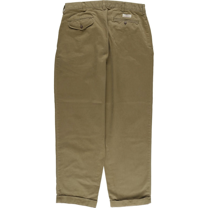 Ralph Lauren Polo Hammond Pant, two-pleat chino pants, men's size W34. cotton Khaki type Vintage Second Hand