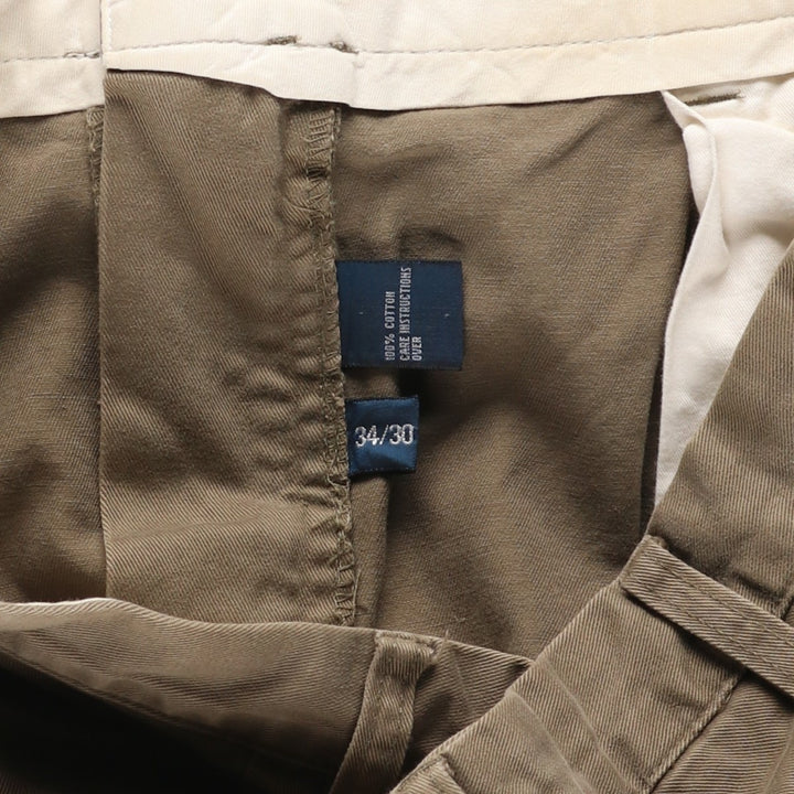 Ralph Lauren Polo Hammond Pant, two-pleat chino pants, men's size W34. cotton Khaki type Vintage Second Hand