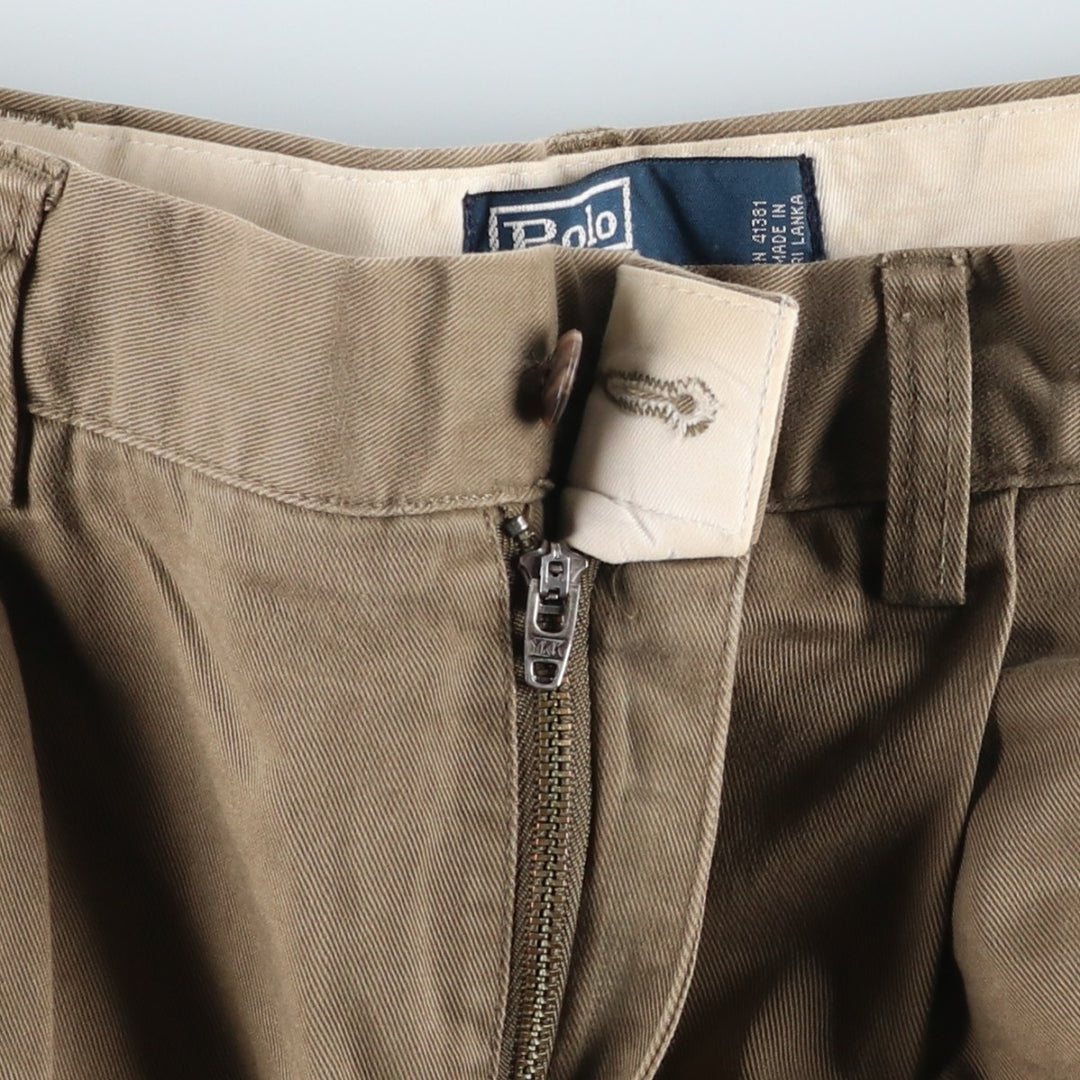 Ralph Lauren Polo Hammond Pant, two-pleat chino pants, men's size W34. cotton Khaki type Vintage Second Hand