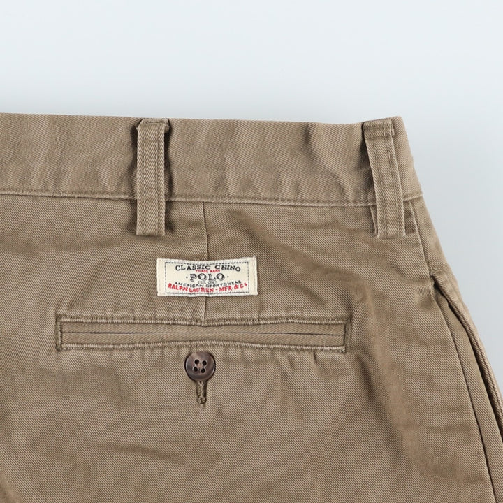 Ralph Lauren Polo Hammond Pant, two-pleat chino pants, men's size W34. cotton Khaki type Vintage Second Hand
