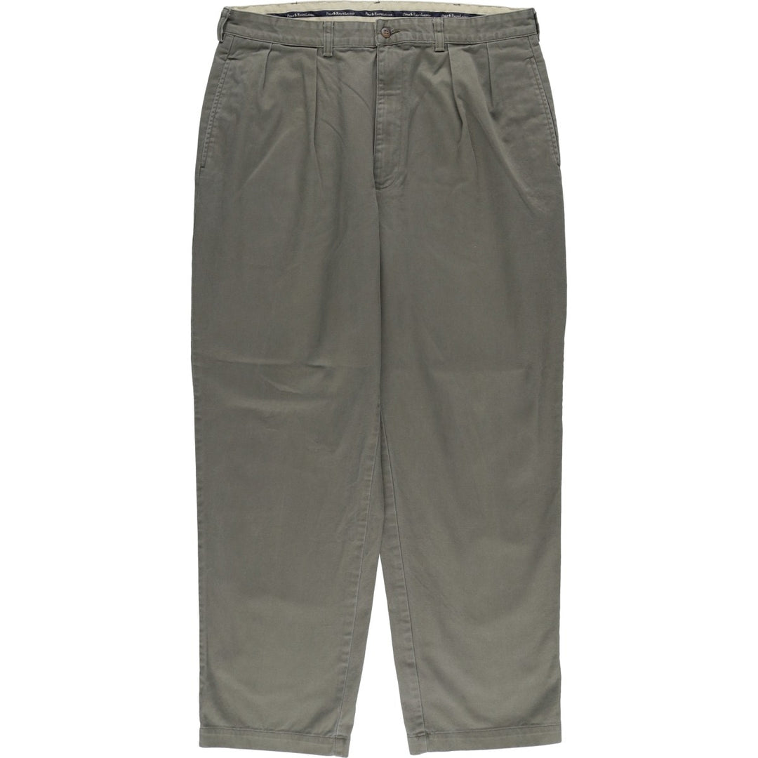 Ralph Lauren Polo Ralph Lauren Andrew Two-pleat Chino Pants Men's Size W36 cotton Khaki type sage green Vintage Second Hand
