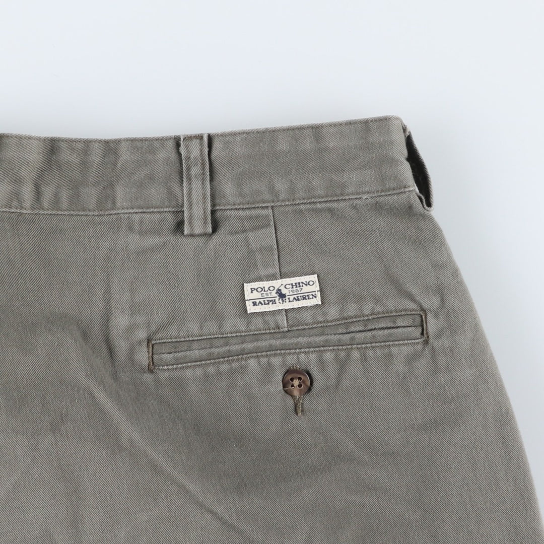 Ralph Lauren Polo Ralph Lauren Andrew Two-pleat Chino Pants Men's Size W36 cotton Khaki type sage green Vintage Second Hand