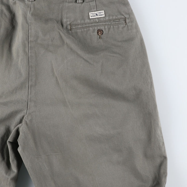 Ralph Lauren Polo Ralph Lauren Andrew Two-pleat Chino Pants Men's Size W36 cotton Khaki type sage green Vintage Second Hand