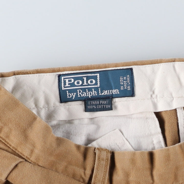 Ralph Lauren POLO by Ralph Lauren ETHAN PANT, two-pleat chino pants, men's size W33 cotton Beige type Vintage Second Hand