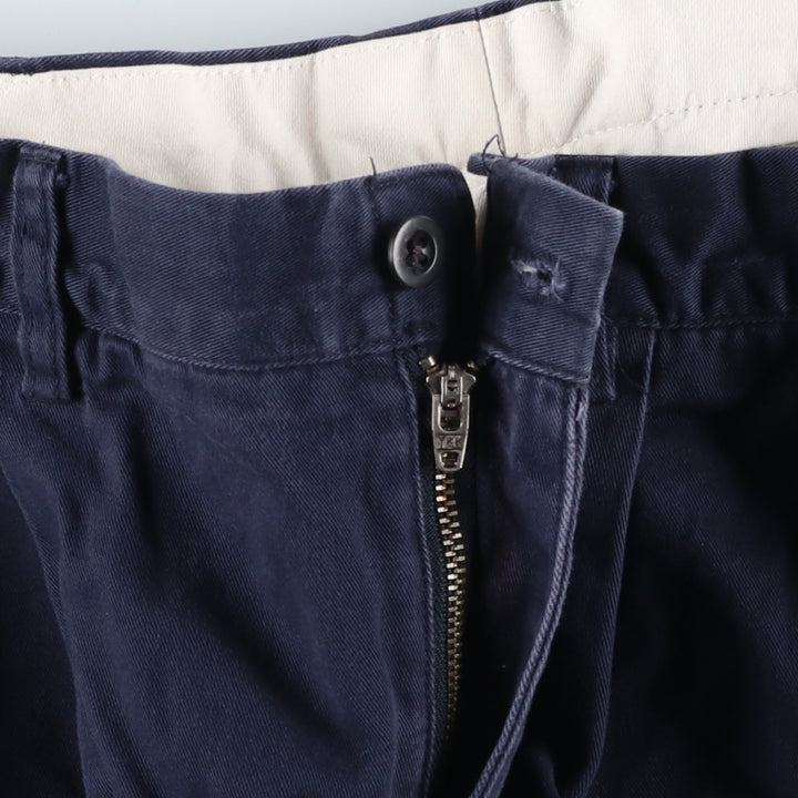 Ralph Lauren POLO by Ralph Lauren ANDREW PANT Two-pleat chino pants for men, equivalent to W34 cotton navy blue type Vintage Second Hand