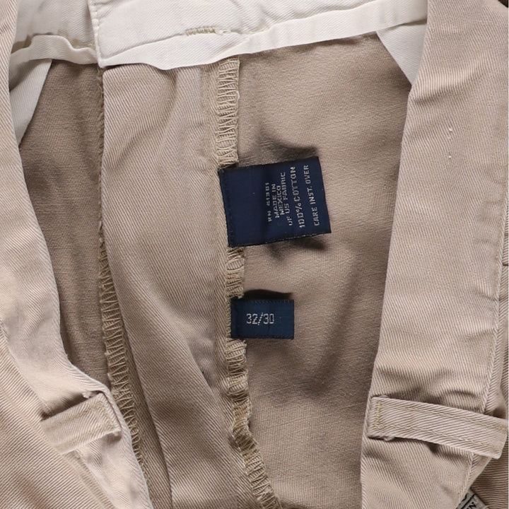 Ralph Lauren POLO by Ralph Lauren ANDREW PANT, two-pleat chino pants, men's, W32 equivalent cotton beige type brown Vintage Second Hand