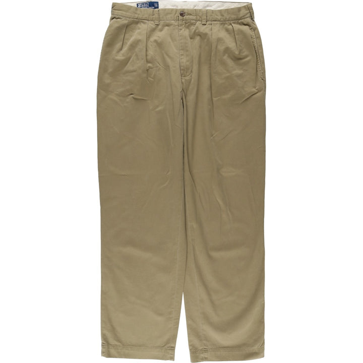 Ralph Lauren POLO by Ralph Lauren ANDREW PANT Two-pleat chino pants for men, equivalent to W34 cotton Beige type Vintage Second Hand