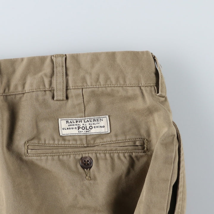 Ralph Lauren POLO by Ralph Lauren ANDREW PANT Two-pleat chino pants for men, equivalent to W34 cotton Beige type Vintage Second Hand