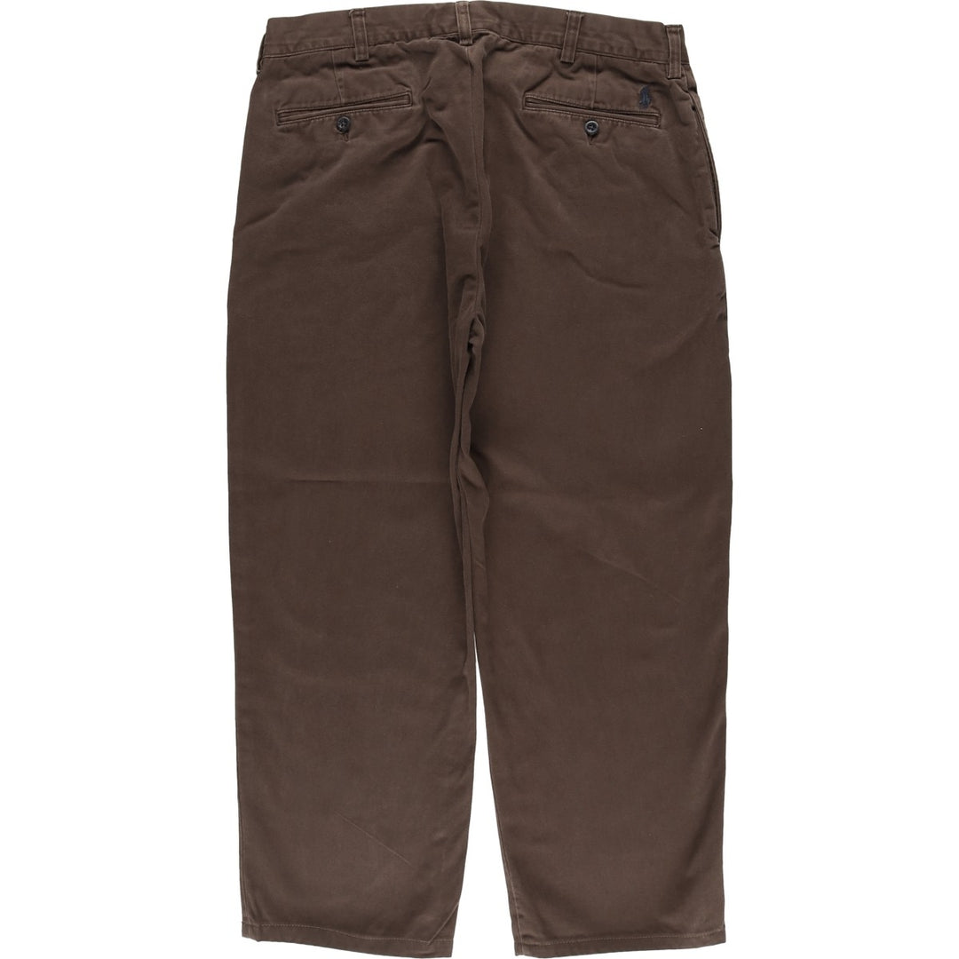 Ralph Lauren POLO by Ralph Lauren ETHAN PANT Two-pleat chino pants for men, size W34 cotton brown type Vintage Second Hand